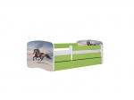 Lastevoodi ilma madratsita/sahtlita Kocot Kids BabyDreams Green galloping horse, roheline