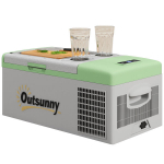 Autok&uuml;lmik Outsunny kompressoriga jahutusboks 16L, jahutusboks auto 12/24V DC & 100-240V AC, kuni -20&deg;C, kaasaskantav s&uuml;gavk&uuml;lmik MAX/ECO režiimidega, minik&uuml;lmik telkimiseks, veoautole, paadile, RV-le ja pistikupesale