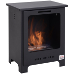 HOMCOM Etanoolkamin Bio etanoolp&otilde;leti 0,9 L 3 h p&otilde;lemisaeg ei suitsu Metall 40 x 30 x 50 cm, Juoda