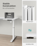 Elektriliselt reguleeritava k&otilde;rgusega kirjutuslaud, 60 x 120 x (72-120) cm, valge