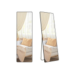 Peegel kumerate &auml;&auml;rtega, 160 x 50 cm, must