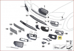 BMW E71 esipaneel udutuled suletud grilli vasakule 51117188383