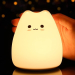 Kassi &ouml;&ouml;valgusti kassilamp, 7 v&auml;rvi muutev laste &ouml;&ouml;lamp koos segisti juhtimisega, patareitoitega Squishy pehme loomade &ouml;&ouml;valgusti Kingitused naistele beebidele poistele v&auml;ikelastele