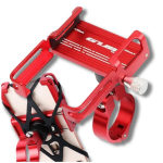 Tugev punane telefonihoidik jalgrattale GUB &ndash; reguleeritav, alumiiniumist