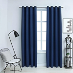 vidaXL pimendavad kardinad metallr&otilde;ngastega 2 tk, sinine, 140 x 175 cm