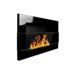 Biokamin seinale-sisseehitatav Bioheat 650x400 Black Less Glass