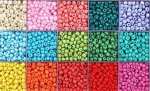 Klaasist &uuml;mmargused toruhelmed 6/0 RainBow&reg; 15 erksav&auml;rviline iga&uuml;ks 10 g komplekt