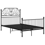 vidaXL voodiraam must, metall ja vineer, 90 x 200 cm