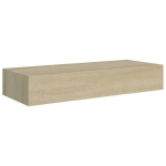 vidaXL sahtliga seinariiul, tamm, 60 x 23,5 x 10 cm, MDF