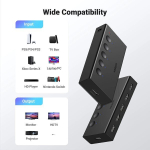 Ugreen 5-in-1 HDMI Switch 4K@60Hz kaugjuhtimisega 3D HDR PS5/4