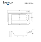 Vann Besco Shea, 160 x 70 cm, musta viimistlusega