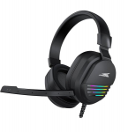 Baracuda BGH-011 p&auml;rlmusta v&auml;rvi stereo m&auml;nguri peakomplekt mikrofoniga