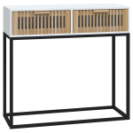 konsoollaud，kohvilaud, valge, 80 x 30 x 75 cm, tehispuit ja raud CFE78170