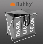 Pesukorv 3 sektsiooniga - tumedatele, heledatele ja v&auml;rvilistele riietele