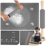 Suur libisemiskindel silikoonist taignarull + p&ouml;&ouml;rlev taignarull, k&ouml;&ouml;gikomplekt