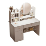 Tualett koos peegliga ja sahtlitega valge make-up glamour Skandinaavia 100 cm