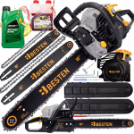 Bensiinikettsaag Besten BE0002865, 58 cm&sup3;, 2,8 kW, 2x ketid, 2x juhtlatid, k&uuml;tuse- ja &otilde;likomplekt