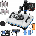 Vevor 10-in-1 termopress, valge, 30x38 cm, 1000w