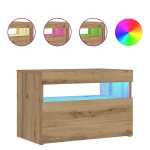 LED-valgustitega &ouml;&ouml;kapp，&ouml;&ouml;laud，voodikapp Artisan tamm 60x35x40 cm CFE318309
