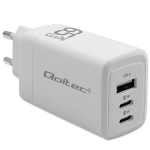GaN 65W laadija | 5&ndash;20V | 3&ndash;3.35A | 2 &times; USB-C PD | 1 &times; USB QC 3.0 | Qoltec