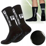 Libisemisvastased jalgpallisokid, sportlikud mustad pikad sokid 34-38