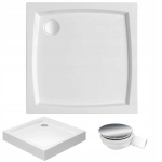 Kandiline kompaktne valge du&scaron;ialus Patio 80x80 Polimat, sifoon ja jalad tasuta