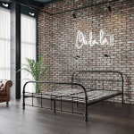 Metallvoodi must 120x200 + raam Loft Industrial