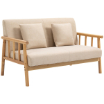 2-kohaline diivan, kangakate linase v&auml;limusega, kompaktne, kuni 200 kg, puitraam, 123P x 69L x 74K cm, beež, Smėlio spalvos