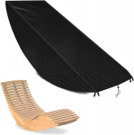 Aiam&ouml;&ouml;bli kate, lamamistoolide katted, sobib tektoolile, aia lamamistooli puidule, 420d Oxfordi kangas, aia lamamistooli kaitsekate, veekindel, tuulekindel, uv-kindel, must (155 x 65 x 95