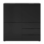 Fmd Kummut 3 ukse ja 3 sahtliga, must