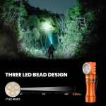 Wurkkos Hd10 mini taskulamp Led laetav, 1200 luumenit, &uuml;liergas v&auml;ike taskulamp, Ip68 veekindel Edc taskulamp magnetilise tagakorgiga h&auml;daolukordadeks, telkimiseks, matkamiseks, v&auml;litingimustes, 6000 K, oranž