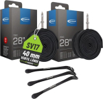 Schwalbe Sv17 jalgratta sisekummid 40 mm 28 tolli (28/47-622/635) koos 3 Mszweirad rehviheeblitega, 2 tk komplekt