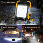 Tubiaz led ehitusprožektor, 100 w led kaasaskantav prožektor eemaldatava alusega, ehituslamp 10000 lm ehitusplatsi prožektor 6000 k k&uuml;lm valge, ip66 veekindel auto remondiks (3 m