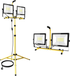 Skyworld 2 x 100 W Led ehitusprožektor statiiviga, statiiv, Led prožektor, veekindel ehitusplatsi prožektor t&ouml;&ouml;kotta, ehitusplatsile, telkimiseks, garaaži, aeda, 6000 K k&uuml;lm valgus