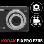 Kodak Pixpro Fz55-16 megapiksline digitaalkaamera, 5x optiline suum, 2.7 Lcd monitor, optiline pildistabilisaator, 720p Full Hd video, liitiumioonaku