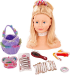 G&ouml;tz 1192052 blondide juuste ja siniste silmadega soengupea - 28 cm k&otilde;rgune soengupea ja meigipea 58-osaline komplekt - sobib t&uuml;drukutele alates 3. eluaastast