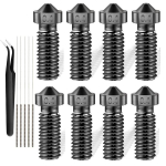 Imetrx 8 t&uuml;kki Volcano otsik 0.4 mm, M6 prindipea, valmistatud karastatud terasest J-head Hotend ekstruuderile, &uuml;hildub artillery/sidewinder 3d printeritega.