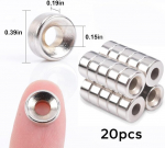 Min ci 10 x 5 mm tugevad magnetid, 20 neod&uuml;&uuml;mmagneti pakend auguga ja s&uuml;vistatud kruvi m4 s&uuml;vistatud auguga &uuml;mmargused magnetid kruvimiseks magnetid magnettahvlile k&ouml;&ouml;gikapi s&uuml;vistatud