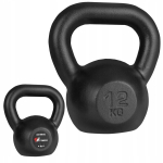 Kettlebell malmist hantel, must, 12 kg