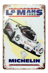 Metallist dekoratiivne tahvel Peugeot Michelin Le Mans 20x30