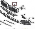Bmw X6 F16 Vasak Trim Grill Originaal 51137373689