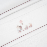 Interbaby fliisist pl&uuml;&uuml;&scaron;voodipesu komplekt beebivoodile "jirafa Bicicleta" valge roosa &middot; 3-osaline talvine voodipesukomplekt beebivoodile