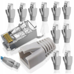 Komplekt 10 tk varjestatud ftp stp rj45 kat. 6a 7 pistikupesa pistikud