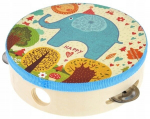 Puidust tamburiin lastele, 15 cm l&auml;bim&otilde;&otilde;duga