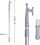 Sprenger teleskoopiline paadi konks, valmistatud anodeeritud alumiiniumist, kompaktne, lukustatav ja pikendatav, 120&ndash;205 cm, l&auml;bim&otilde;&otilde;t 30 mm, ujuv ja mereveekindel