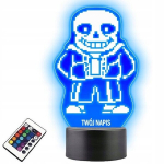 Lamp klaasil Gra Undertale Sans 3d graveeritud Led Rgb + pult 16 v&auml;rvi