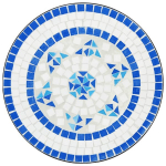 mosaiigiga bistroolaud，baarilaud, sinine ja valge, &Oslash;50x70 cm, keraamiline CFE11045
