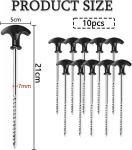 Keelyy 10 x telgivaia, vastupidavad telgivaiad T-k&auml;epidemega, vaiad, stabiilsed telkimiseks ja &otilde;ues, kruvivaiad, tormikindlad metsale, niitudele, murule, liivasele pinnasele