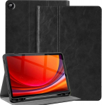 Nanruil &uuml;mbris Samsung Galaxy Tab A9+/a9 Plus 10.9/11 tolli 2023 (mudel: Sm-x216b/x210/x218), ehtsast nahast tahvelarvuti kaitse&uuml;mbris, S Pen hoidiku ja automaatse &auml;ratamise/unerežiimiga, must