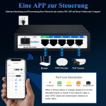 Goalake poe switch 4 pordiga, ethernet switch &uuml;le cloudi, poe+ switch 4 pordiga 52 w, 802.3af/at, lihtne nutikas hallatav, cloud tuvastamine, vlan, cloud taask&auml;ivitus, cloud ultra remote 250 m